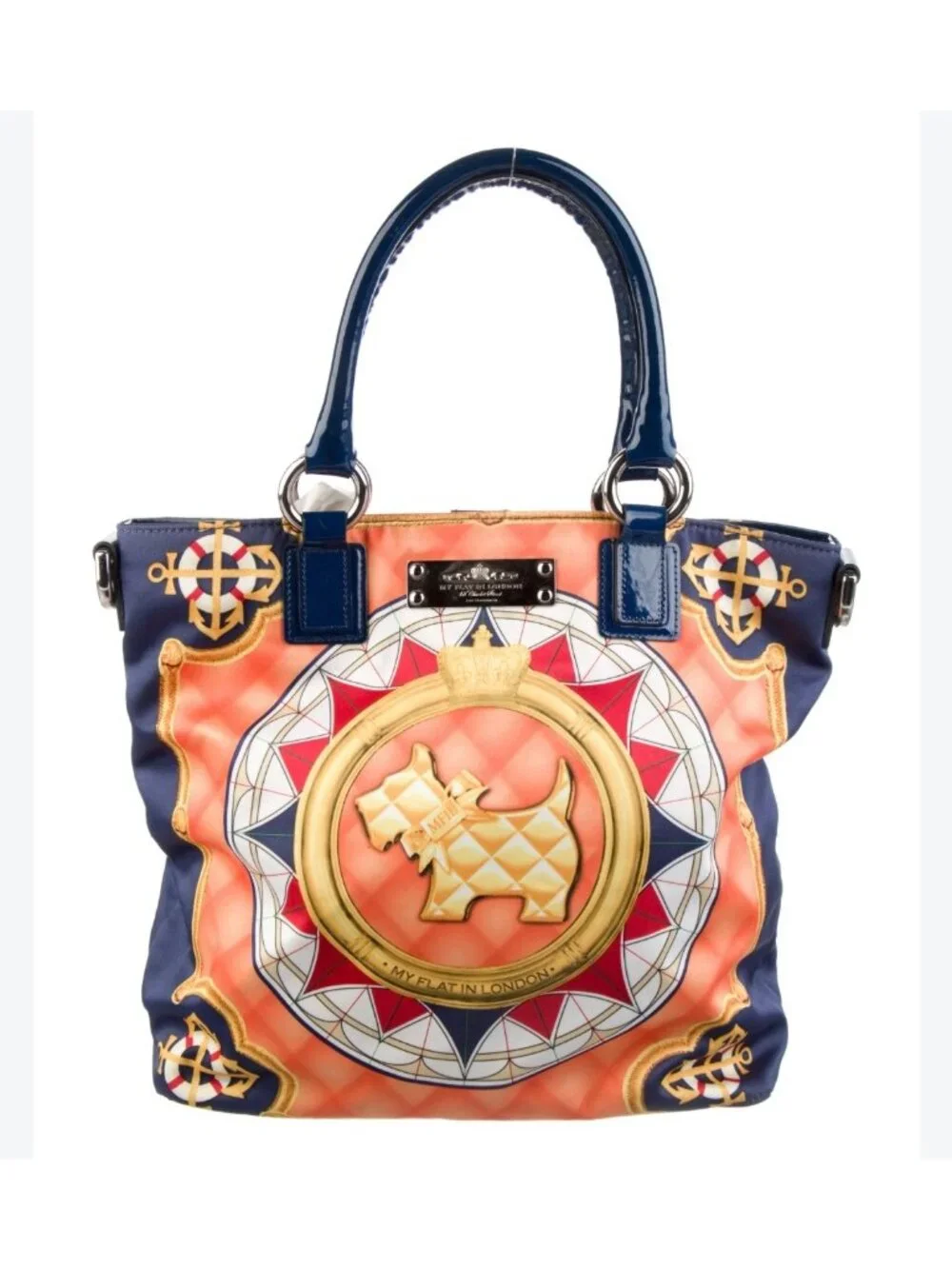 My Flat In London Oxfordshire Scottie Dog Satchel NWT Maximalist Preppy Bag $275